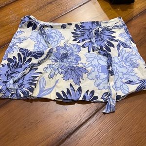 blue floral skort
